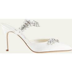 Manolo Blahnik Lurum Satin Mules - 90mm