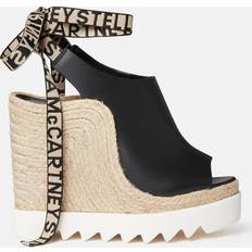 Black Espadrilles Stella McCartney Plateausandalen Gaia aus Lederimitat Schwarz