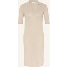 Calvin Klein Klänning Lyocell Blend Polo Dress - Beige