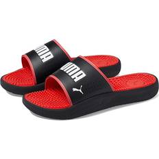 Men - Red Sandals Puma Softride Slide Massage White/High-Risk Red Men's Shoes Black