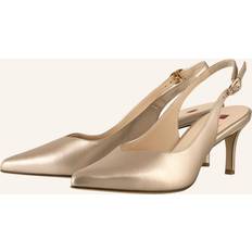 Damen - Gold Pumps HOGL Glattleder Slingpumps