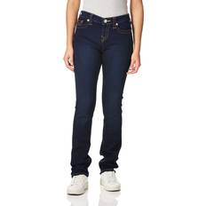 True Religion Misses Billie Mid Rise Straight Leg Jean - Minimal Nötning