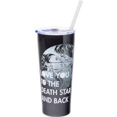 Nero Bicchieri Silver Buffalo Love You to the Death Star Stainless Steel Tumbler 22 Ounces Bicchiere