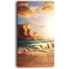 Beach wall art Design Art Moving Clouds Over Beach Beach Wall Decor