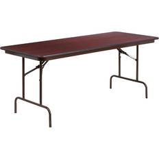 Brown Dining Tables Flash Furniture Floyd 6-Foot High Pressure Mahogany Laminate Dining Table