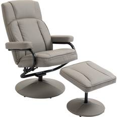 Homcom Swivel Recliner Manual Grey Armchair 40.5"