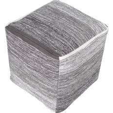 White Poufs LR Home Pablo Distressed Pouffe