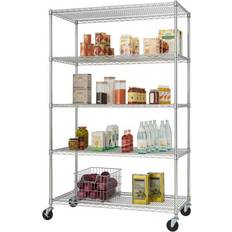 5 tier shelf with wheels Trinity Ecostorage 5-Tier Wire Rack Book Shelf