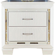 White Furniture Benjara Contemporary Wooden 2 Bedside Table