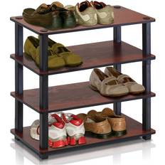 Purple Shoe Racks Furinno Wood Racks 4-Tier Shoe Rack