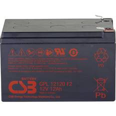 CSB Battery GPL 12120 Blybatteri 12 V 12 Ah Blyfleece B x H x T 151 x 100 x 98 mm Fladstik 6,35 mm Vedligeholdelsesfri, Lav selvafladning