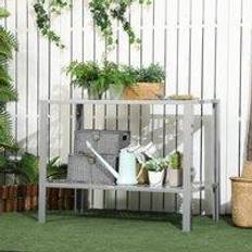 Pots & Planters OutSunny 2-Tier Plant Stand, Corner Plant Shelf