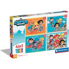 Clementoni 21520 Supercolor 4 In 1-Dc Superfriends-Puzzle 12,16,20,24 Teile Ab 3 Jahren, Buntes Kinderpuzzle Mit Besonderer Leuchtkraft, Geschicklichkeitsspiel Für Kinder