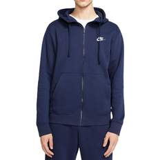 Bleu - Homme Pulls Nike Sportswear Club Fleece Full-Zip Hoodie Men - Midnight Navy/White