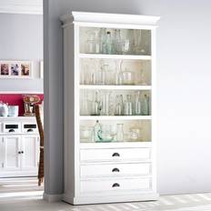 Nova Solo Halifax Tall White Bookcase with 3 Drawers Book Shelf