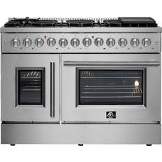 Freestanding dual fuel cooker Forno Galiano French Door Double Oven Dual Fuel Range Burners Gray, Silver, White, Stainless Steel