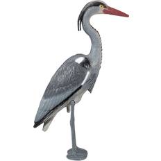 Relaxdays Decorative Heron Decoy Standing Heron Statue Grey