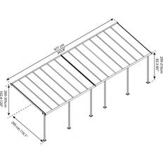 Palram Bronce, Gris Pérgola Adosada Capri 299x980 Cm Gris