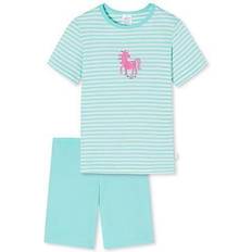 Turquoise Pyjamas Schiesser Mädchen Schlafanzug kurz Pyjamaset, türkis