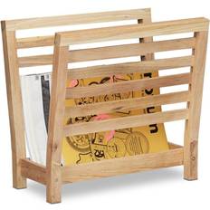 Brun - Rattan Magasinholdere Relaxdays Walnut Stand 38.5 x 26.5 x 40 cm Newspaper Rack