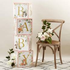 Cadres Photos et Impressions Kate Aspen Pink Woodland Baby Block Box Set of 4