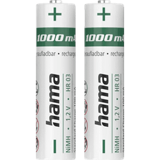 Nimh aaa Hama Batteries NiMH, aaa Micro, 1000 mAh, 1,2 v, 2 pièces (00223523)