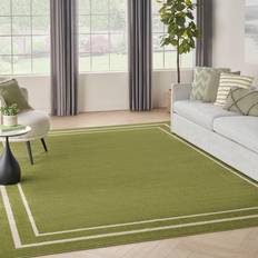 Green indoor outdoor carpet Nourison Essentials Indoor/Outdoor Bordered Green