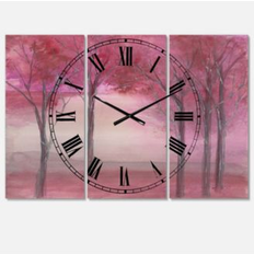 Clocks Design Art Farmhouse 3 Panels Metal Wall Clock