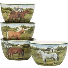 Blue Dessert Bowls Certified International York Stables Set Of Ice Cream Dessert Bowl 4