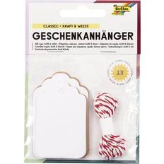 Weiß Weihnachtsdekorationen Folia Geschenkanhänger CLASSIC, kraft & Weihnachtsbaumschmuck