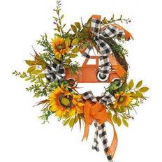 Decorative Items National Tree Company Wreaths Yellow 26'' Harvest Country Sunflowers Wreath Decoration