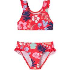 9-12M - Mädchen Bademode Schiesser Mädchen Bustier Bikini-Set, rot Gemustert