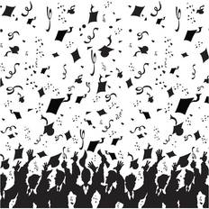 Doorway Party Curtains Beistle Graduation Backdrop, 4' x 30' Black/White