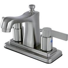 Taps Kingston Brass FB4648NDL 4 in Centerset Bathroom Faucet Brushed Nick Grey