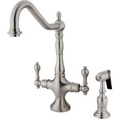Taps Kingston Brass KS1778ALBS Heritage 2-Handle Kitchen Faucet