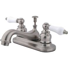 Taps Kingston Brass KB608PL Restoration 4 in Centerset Bathroom Faucet Grey