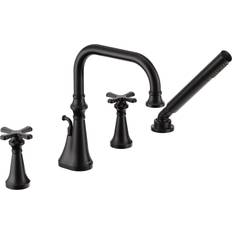 Black Tub & Shower Faucets Moen TS44506 Colinet Deck Mounted Roman Tub Matt Black