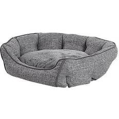 Beliani Round Pet Bed 65 Linen Dog Cat Soft Animal Cot Candir