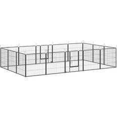 Pets Pawhut 16 Panels Heavy Duty Puppy Play Pen Dogs 80Hcm