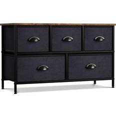 Black 5 drawer chest Sorbus Wide Chest of Drawer