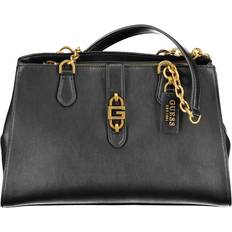 Guess Toteväskor Guess Jeans Chic Black Polyurethane Satchel with Contrasting Details