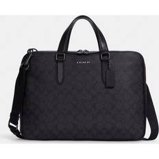 Coach Black Briefcases Coach Graham Slim Brief In Signature Canvas, Black