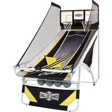 Board Games HALL OF GAMES Extra-Long Shot EZ-Fold Premium Arcade Basketball Game with Built-in 4-Ball Storage Rack