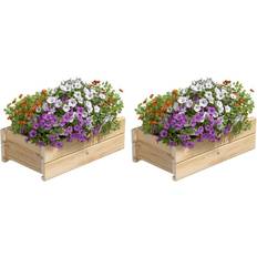 Pots Greenes Fence 21 7 Cedar Wood Planter Box 2-Pack, Natural