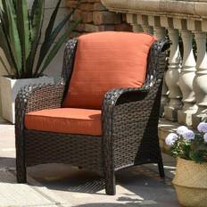 Orange Outdoor Lounge Sets Ovios Deep Wicker 7-piece Sectional Outdoor Lounge Set