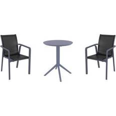 Gray Bistro Sets Farrah Round 2 Bistro Set