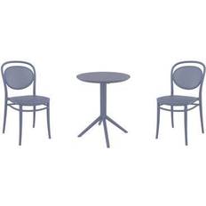 Gray Bistro Sets Farrah Round 2 Bistro Set