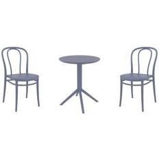 Gray Bistro Sets Farrah Round 2 Bistro Set