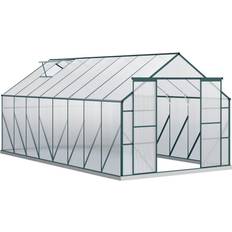 OutSunny Walk-in Garden Greenhouse 16x8ft Aluminum Polycarbonate