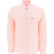 Lacoste Regular Fit Linen Shirt - Light Pink